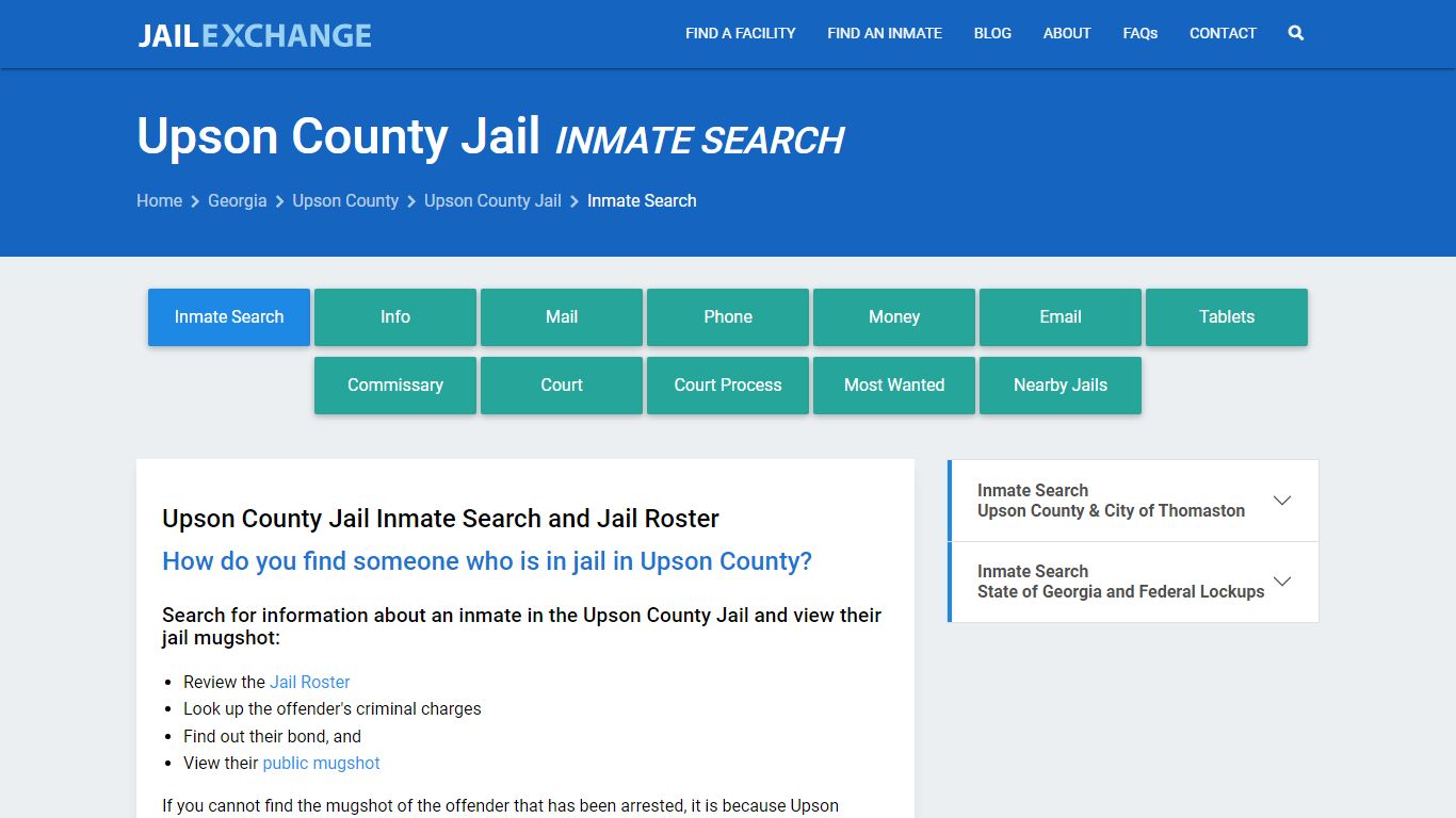 Inmate Search: Roster & Mugshots - Upson County Jail, GA